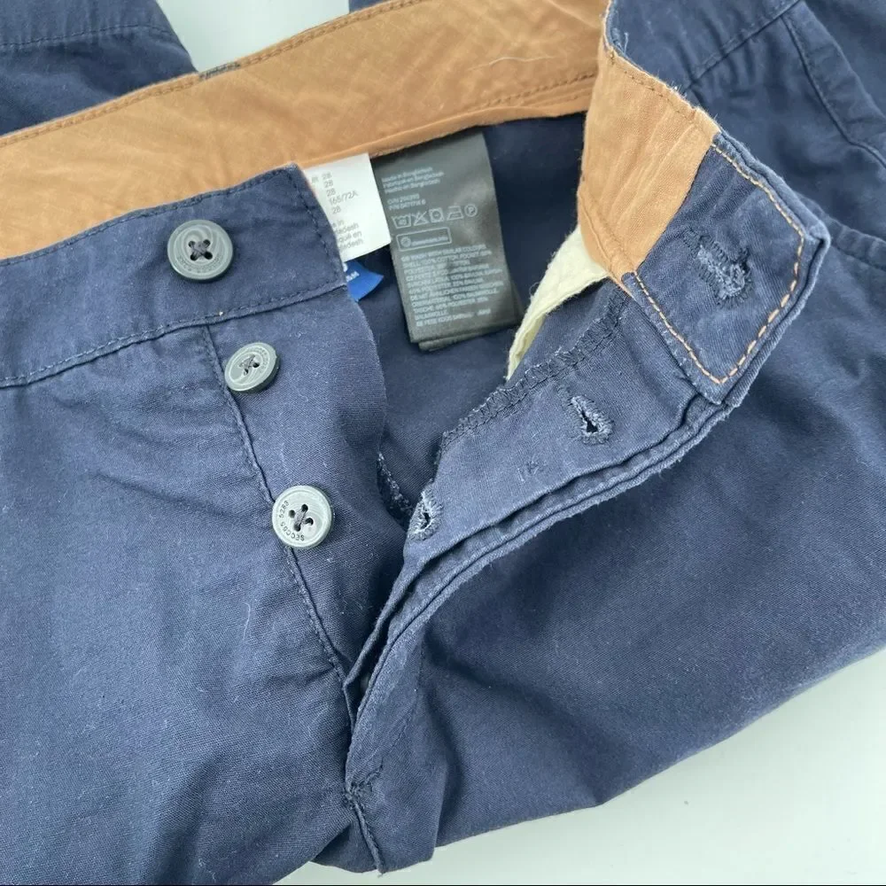 Divided H&M Men’s Navy Blue Flat Front Casual Button Fly Chino Shorts Size 28